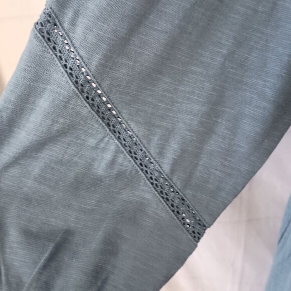 Denim & Co Canyon Retreat Linen Blend Midi Boot Dress XL Blue Western - Picture 4 of 7